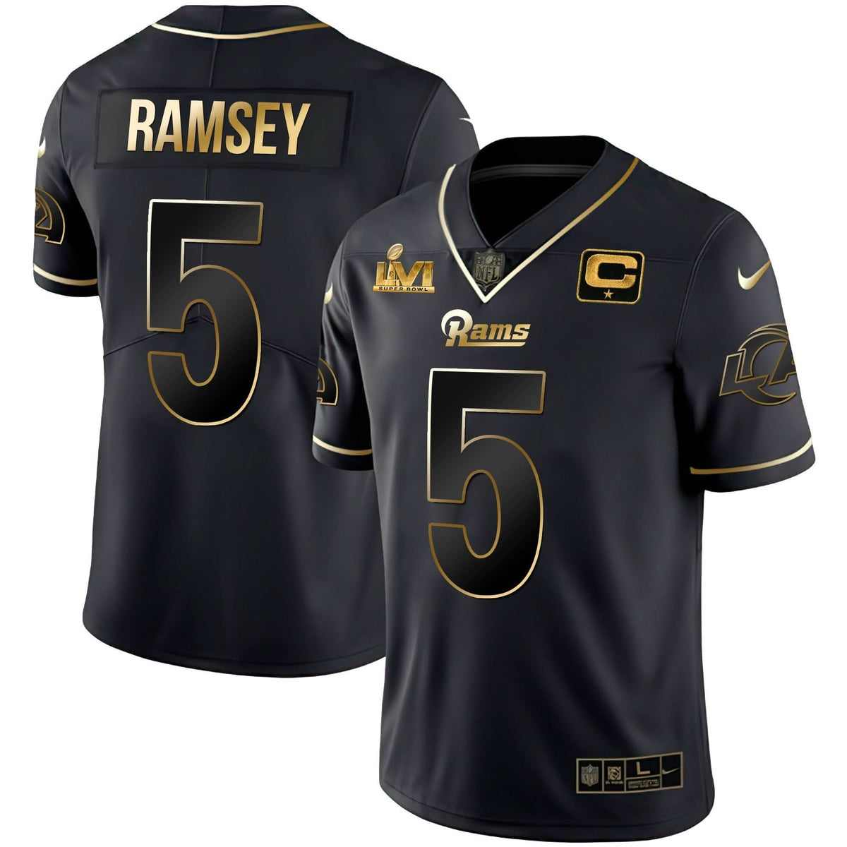 LAR Super Bowl LVI Black Gold Jersey