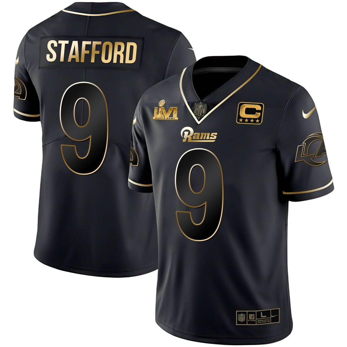 LAR Super Bowl LVI Black Gold Jersey