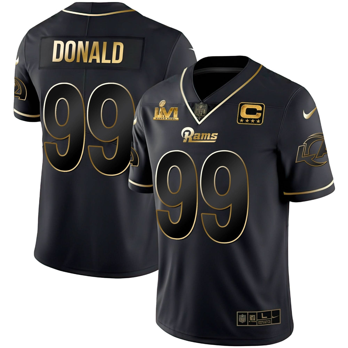 LAR Super Bowl LVI Black Gold Jersey