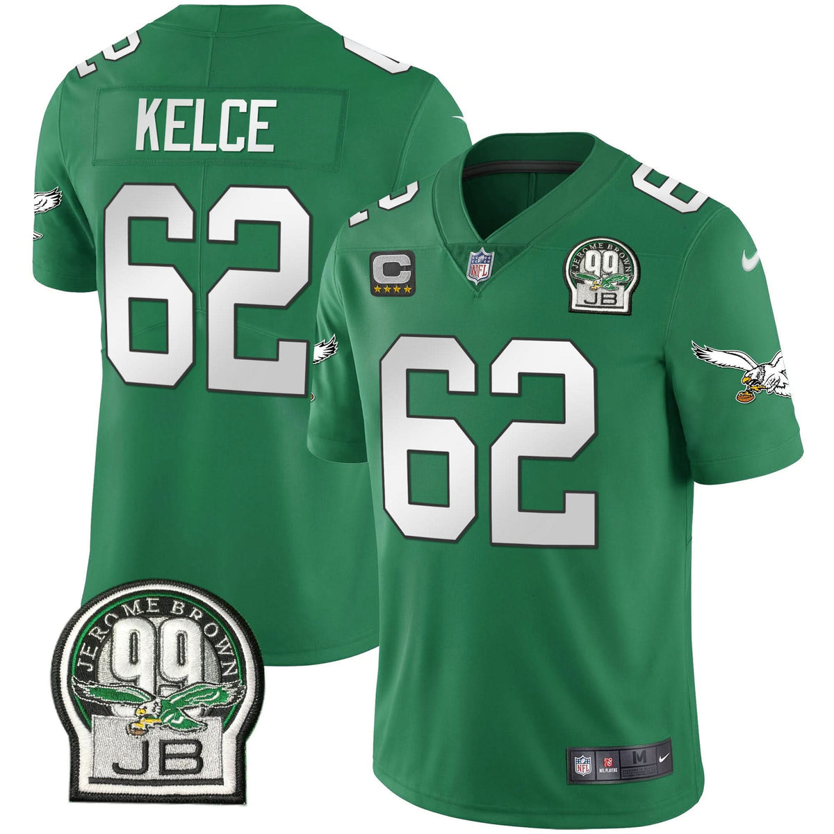 PHI Jerome Brown Retired Patch Gold & Kelly Jersey