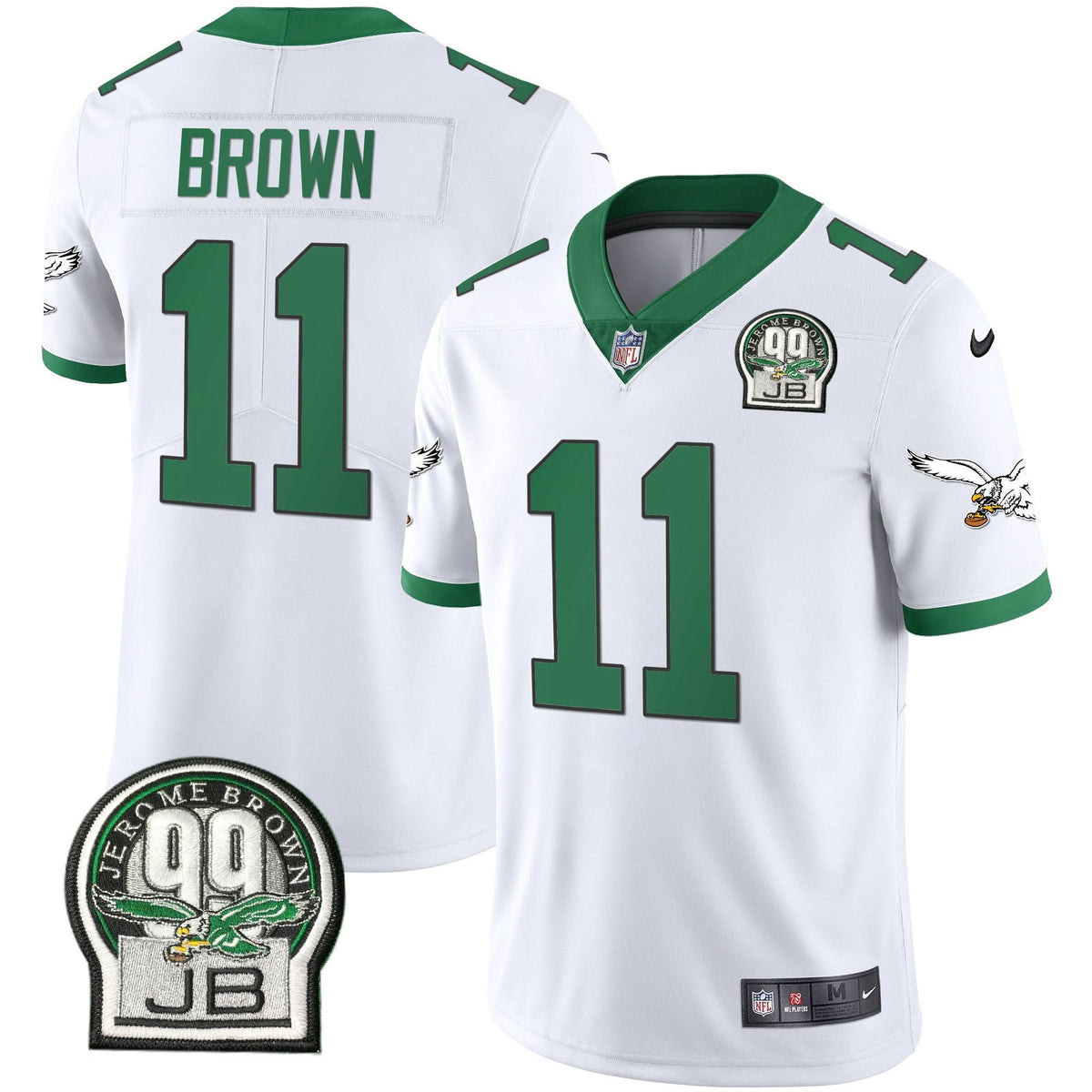 PHI Jerome Brown Retired Patch Gold & Kelly Jersey