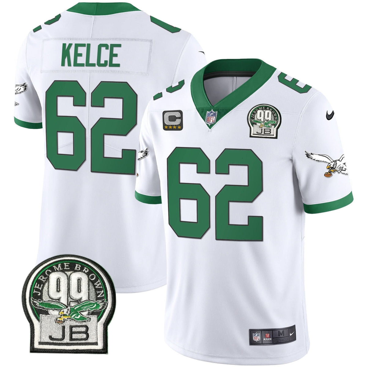 PHI Jerome Brown Retired Patch Gold & Kelly Jersey