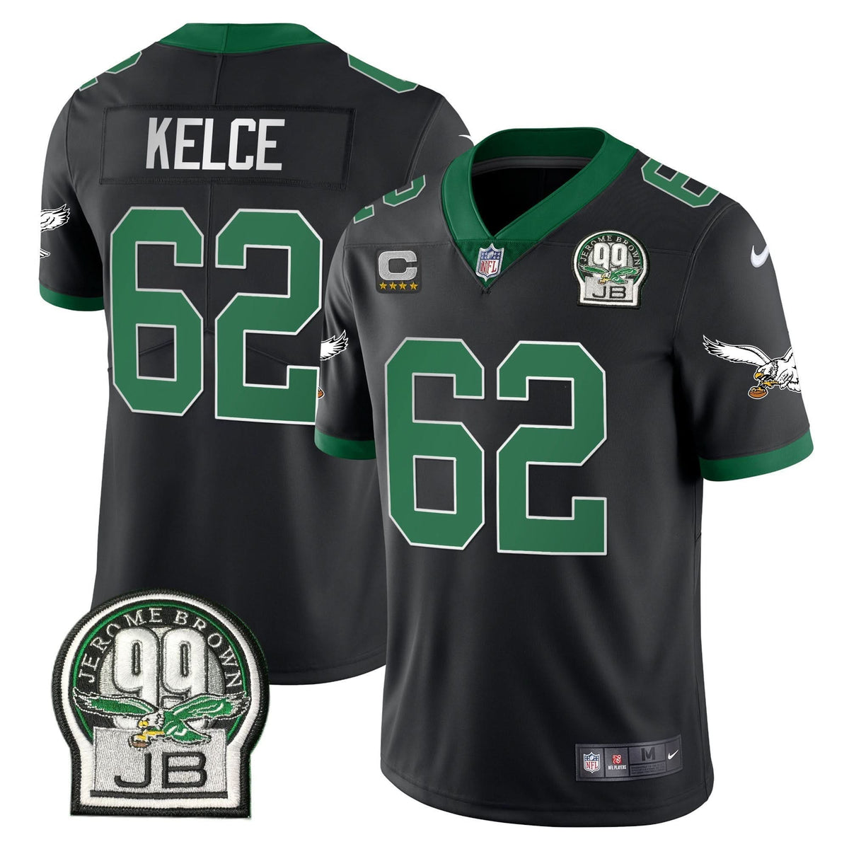 PHI Jerome Brown Retired Patch Gold & Kelly Jersey