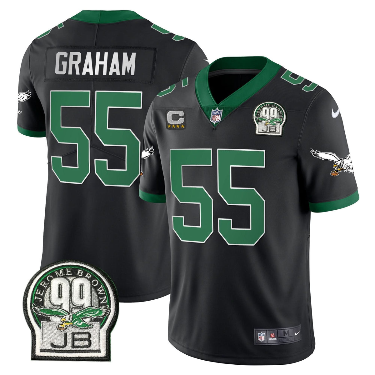PHI Jerome Brown Retired Patch Gold & Kelly Jersey