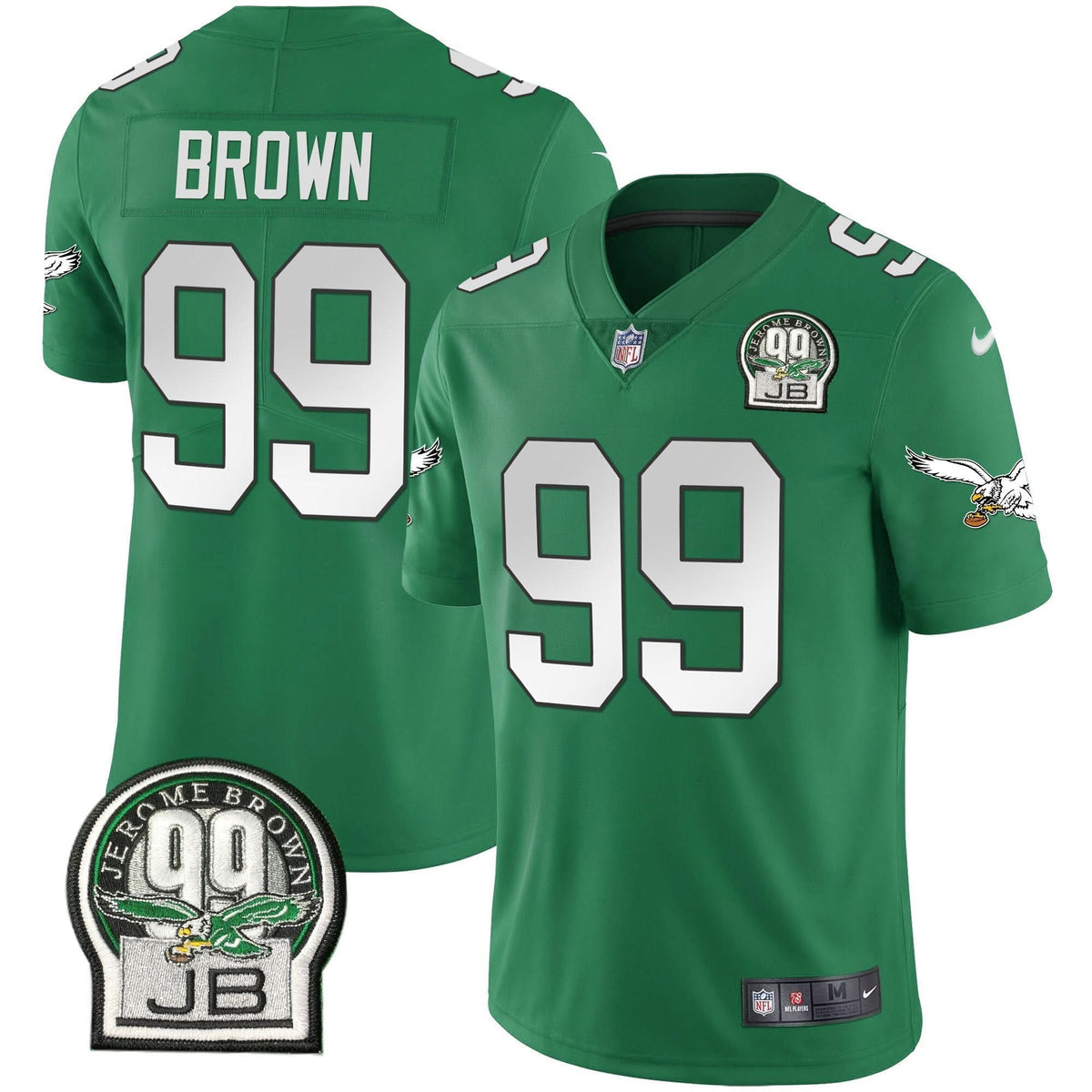 PHI Jerome Brown Retired Patch Gold & Kelly Jersey
