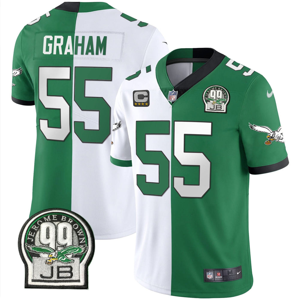 PHI Jerome Brown Retired Patch Gold & Kelly Jersey
