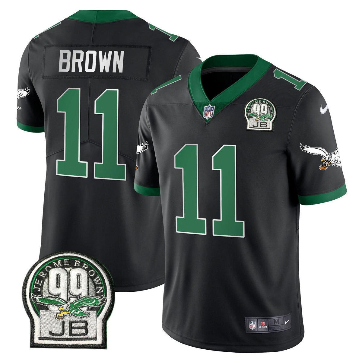 PHI Jerome Brown Retired Patch Gold & Kelly Jersey