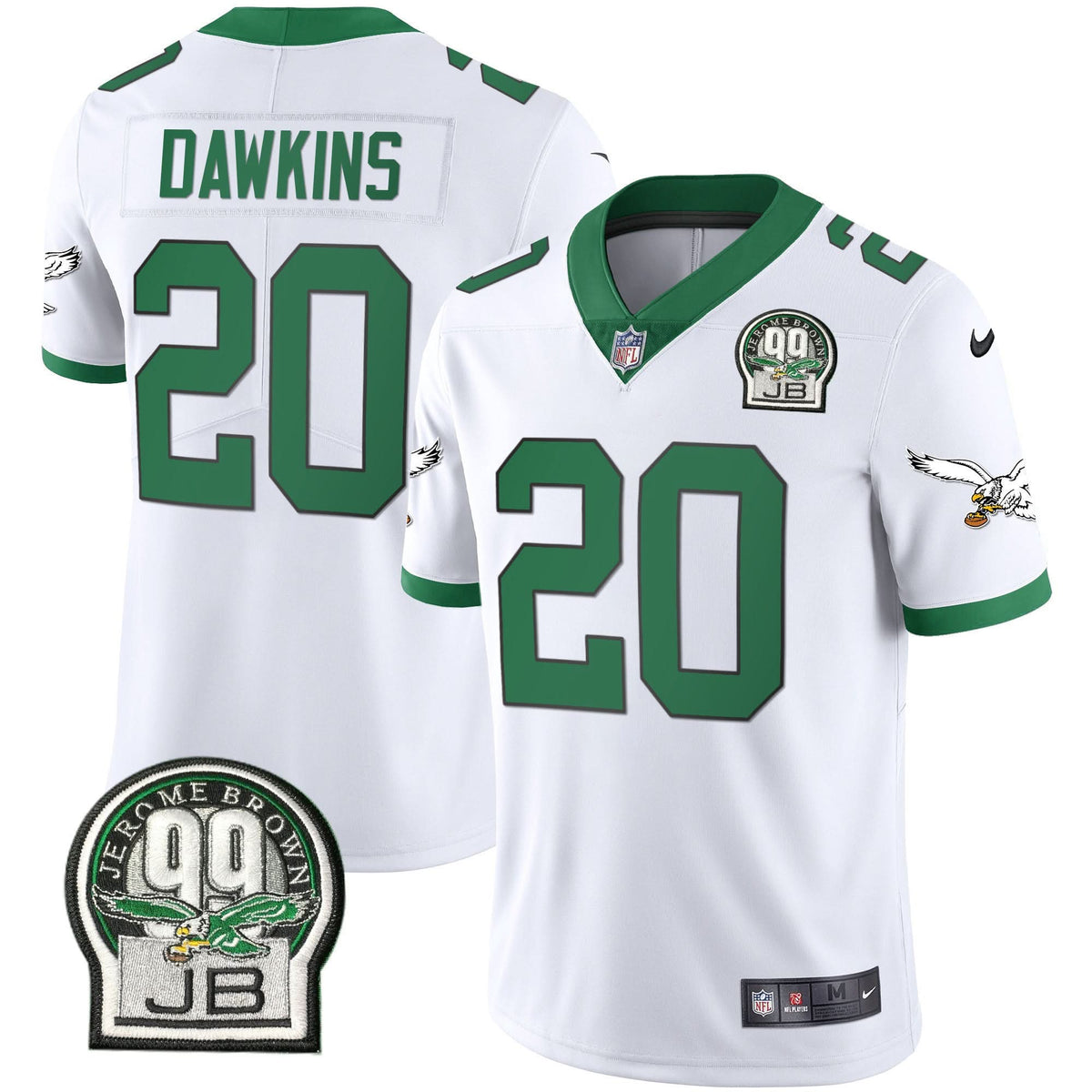 PHI Jerome Brown Retired Patch Gold & Kelly Jersey