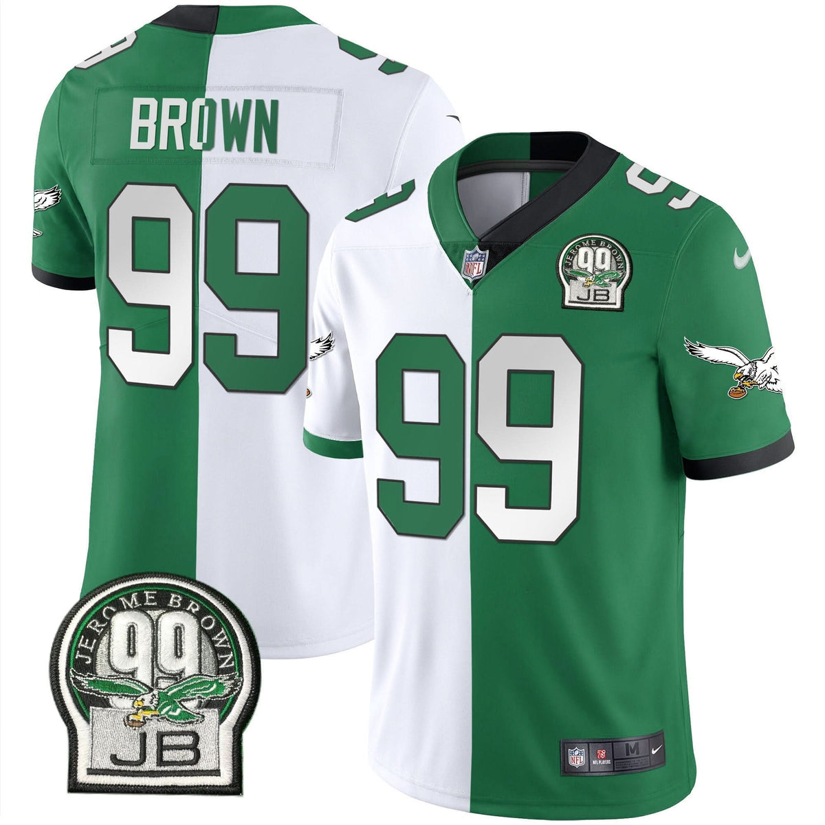 PHI Jerome Brown Retired Patch Gold & Kelly Jersey