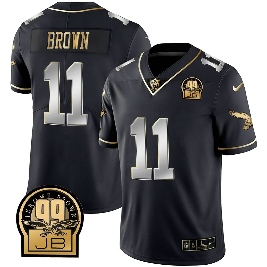 PHI Jerome Brown Retired Patch Gold & Kelly Jersey