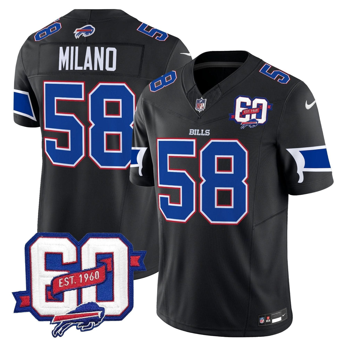 BUF 60th Anniversary Patch Vapor Limited Jersey