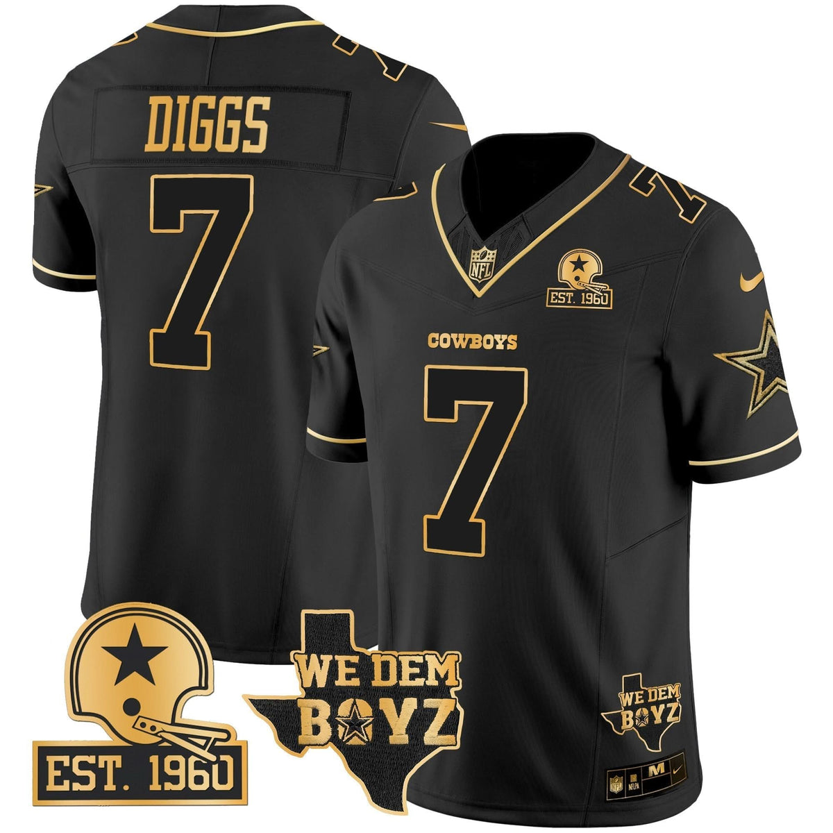 DAL Est. 1960 & We Dem Boyz Patch Gold Vapor Limited Jersey V2