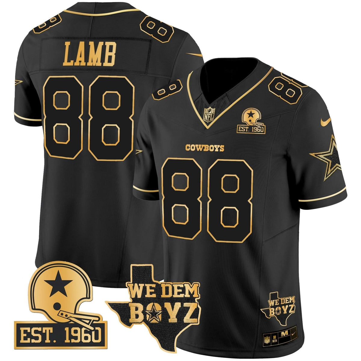 DAL Est. 1960 & We Dem Boyz Patch Gold Vapor Limited Jersey V2