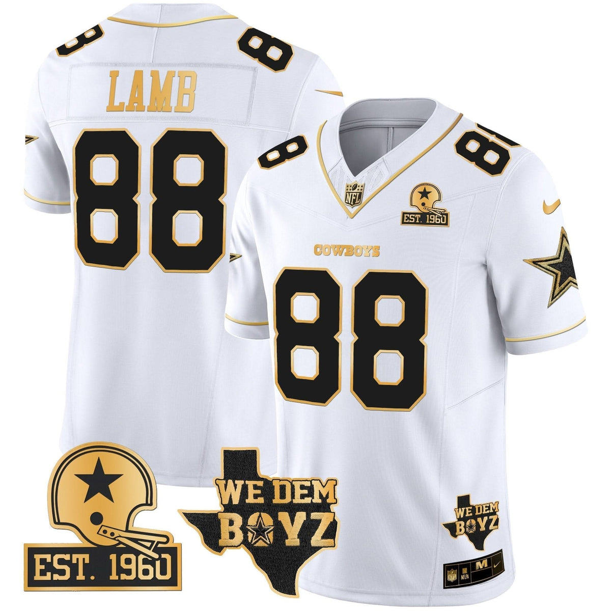 DAL Est. 1960 & We Dem Boyz Patch Gold Vapor Limited Jersey V2