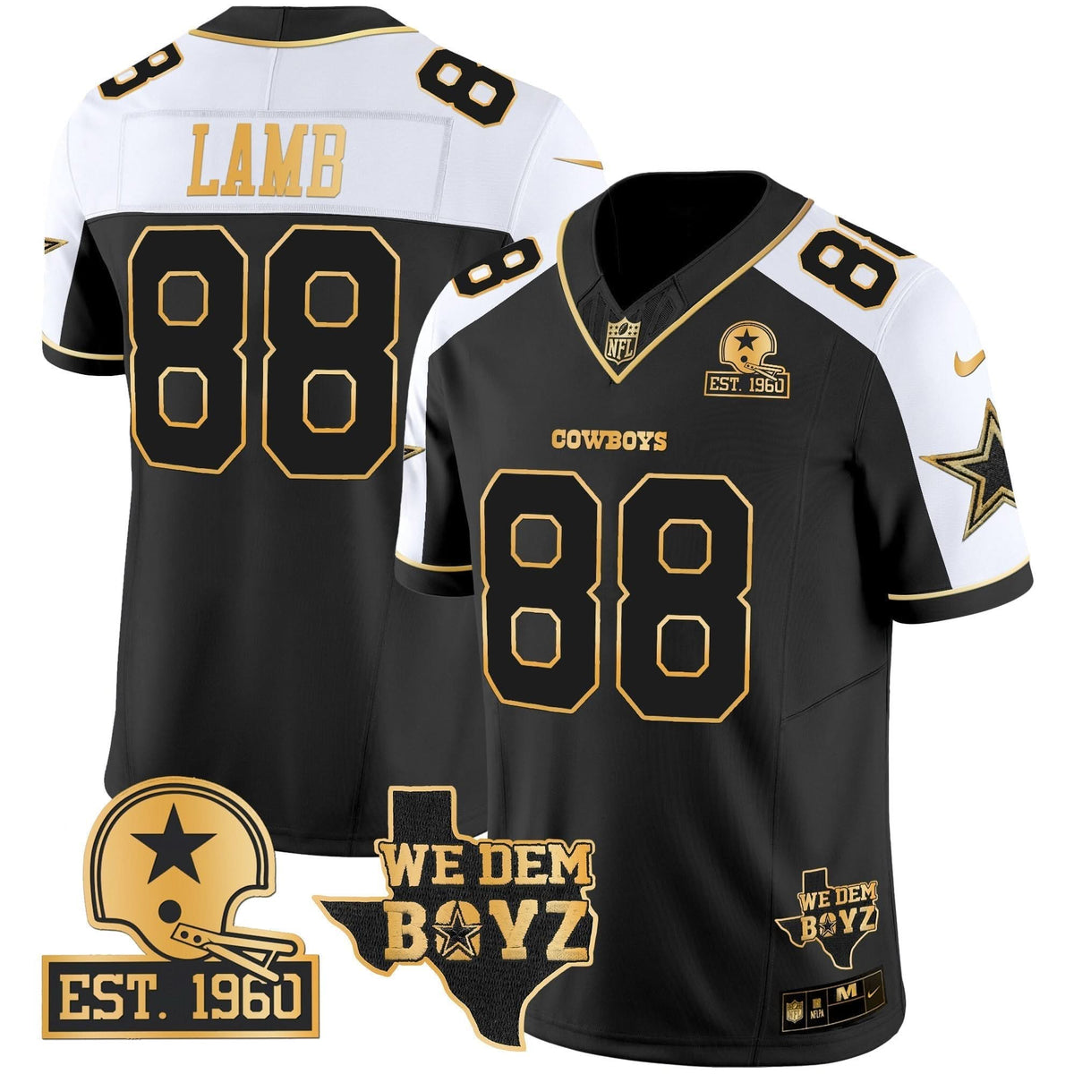 DAL Est. 1960 & We Dem Boyz Patch Gold Vapor Limited Jersey V2