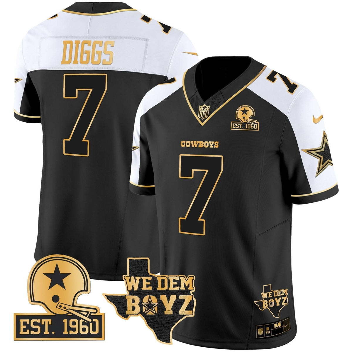 DAL Est. 1960 & We Dem Boyz Patch Gold Vapor Limited Jersey V2