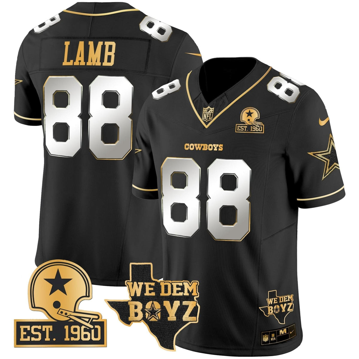 DAL Est. 1960 & We Dem Boyz Patch Gold Vapor Limited Jersey V2