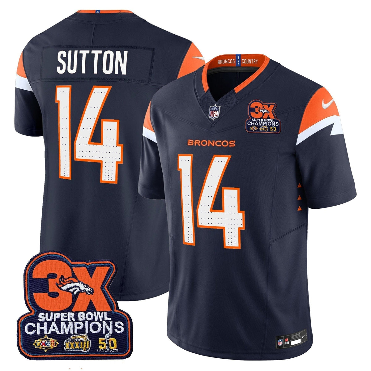 DEN 3-Time Champions Patch Vapor Limited Jersey