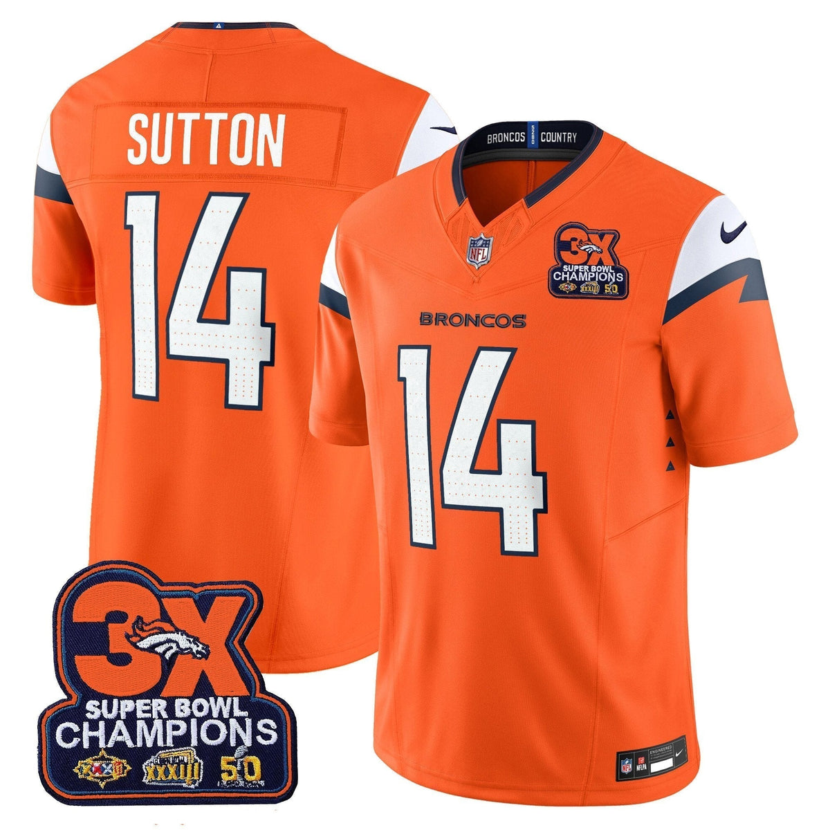 DEN 3-Time Champions Patch Vapor Limited Jersey