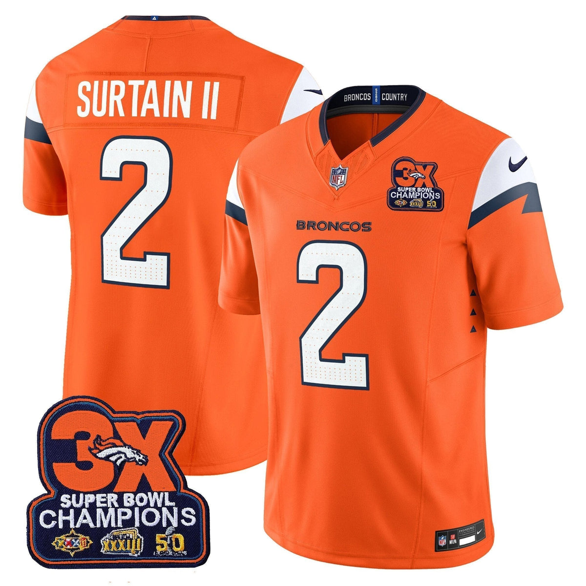 DEN 3-Time Champions Patch Vapor Limited Jersey