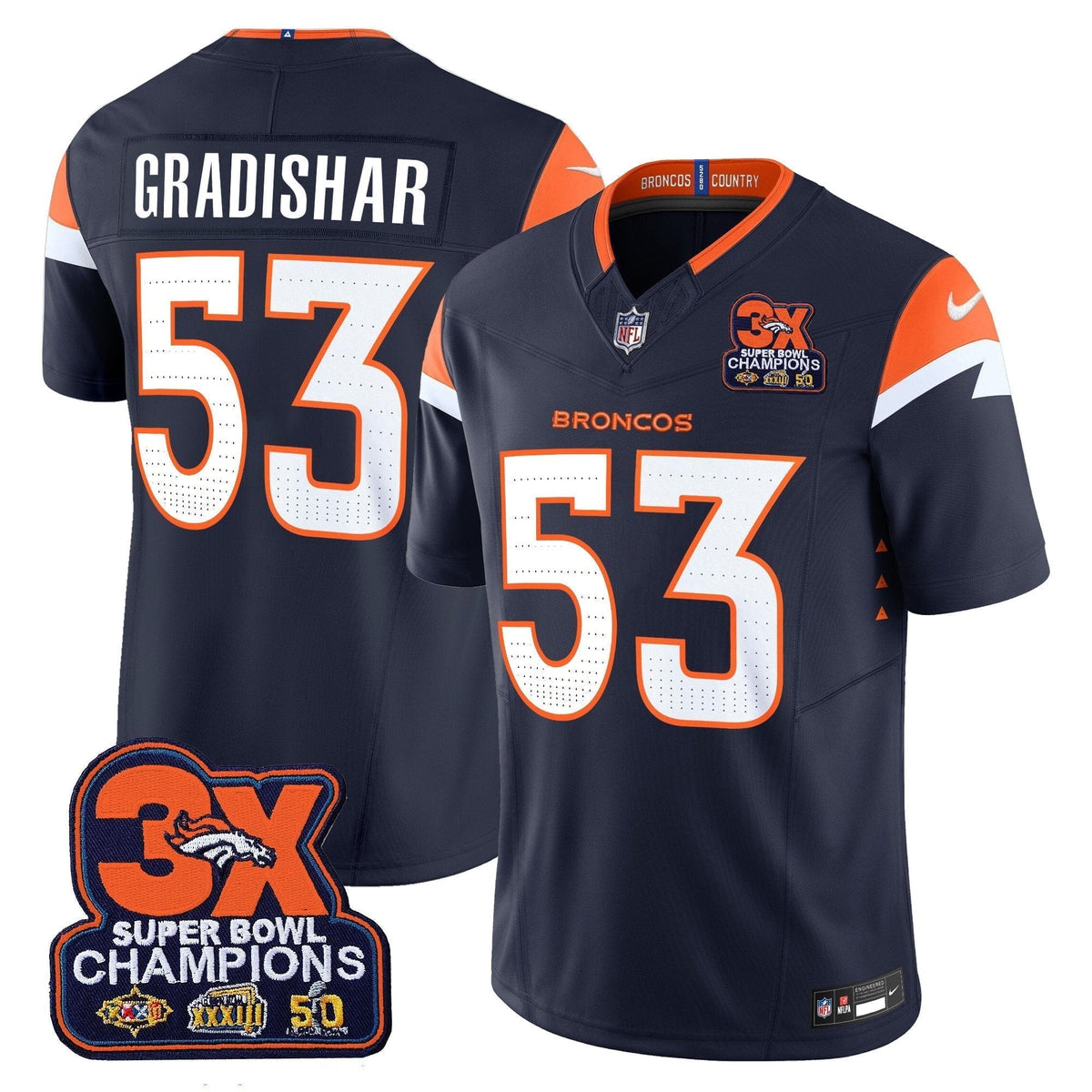 DEN 3-Time Champions Patch Vapor Limited Jersey