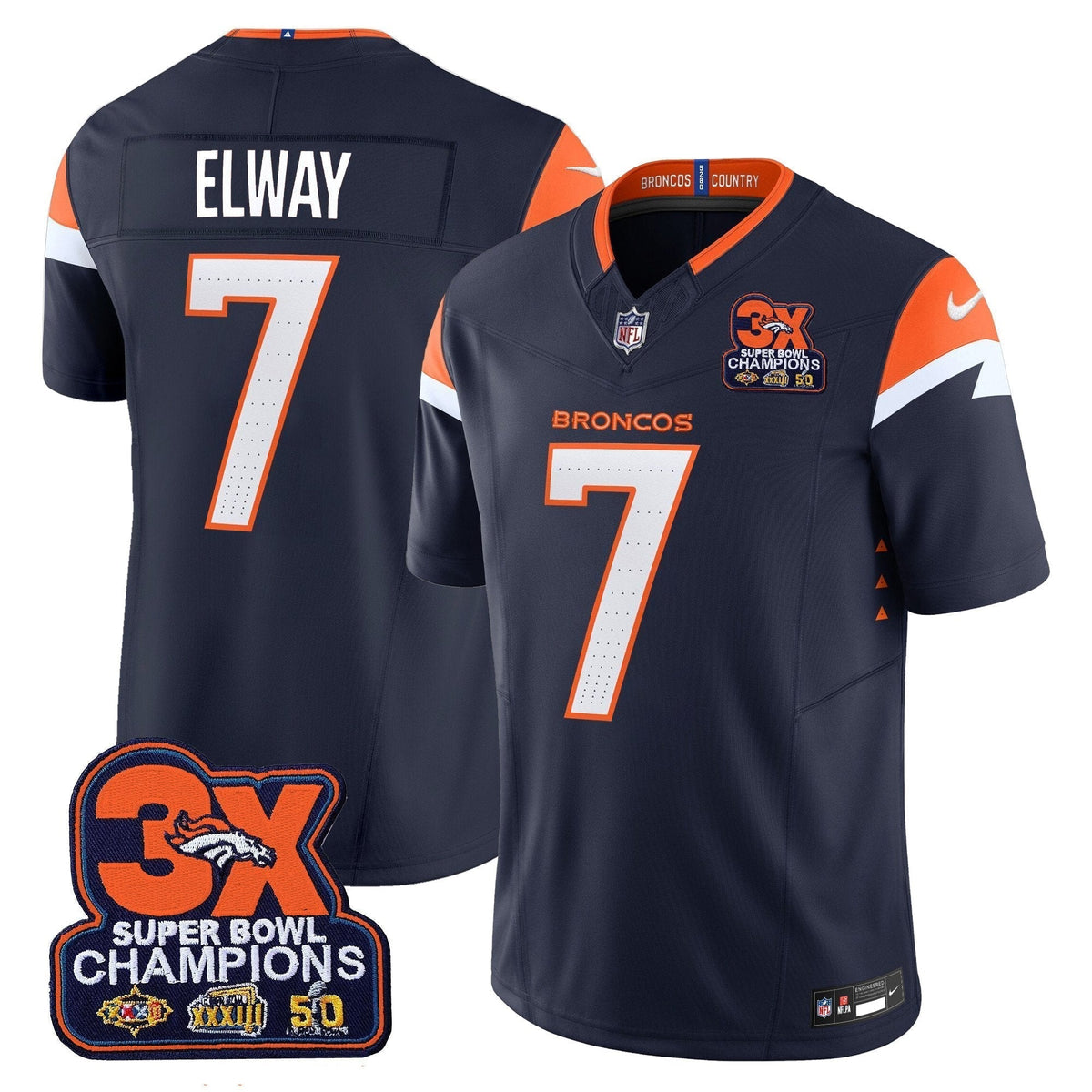 DEN 3-Time Champions Patch Vapor Limited Jersey