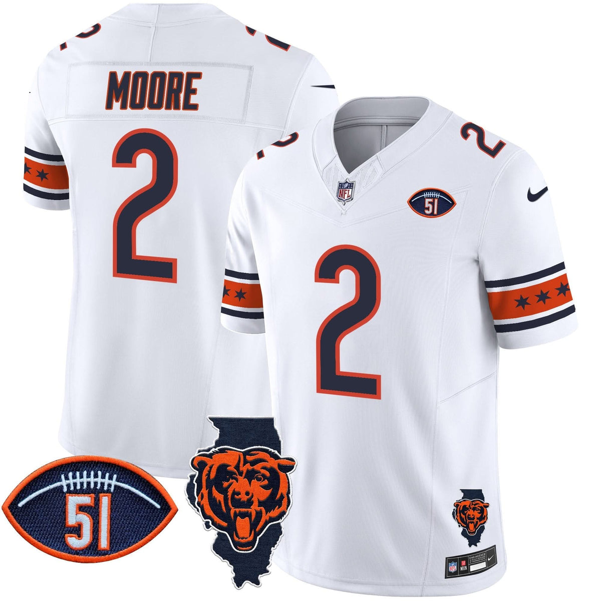 CHI Illinois & Dick Butkus Patch Vapor Limited Jersey
