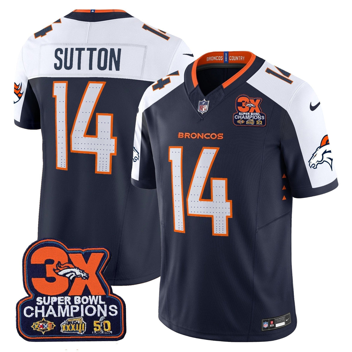 DEN 3-Time Champions Patch Vapor Limited Jersey