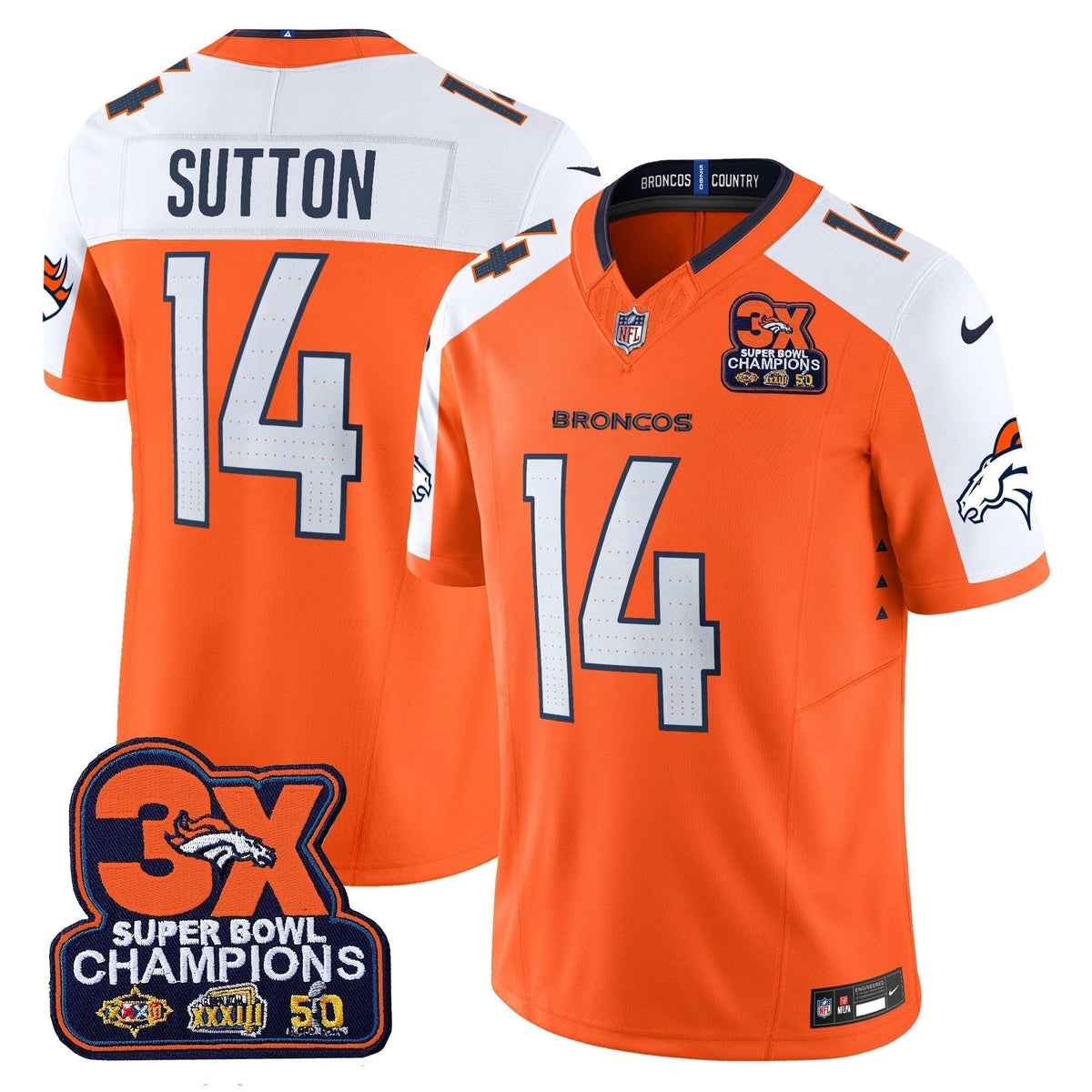 DEN 3-Time Champions Patch Vapor Limited Jersey