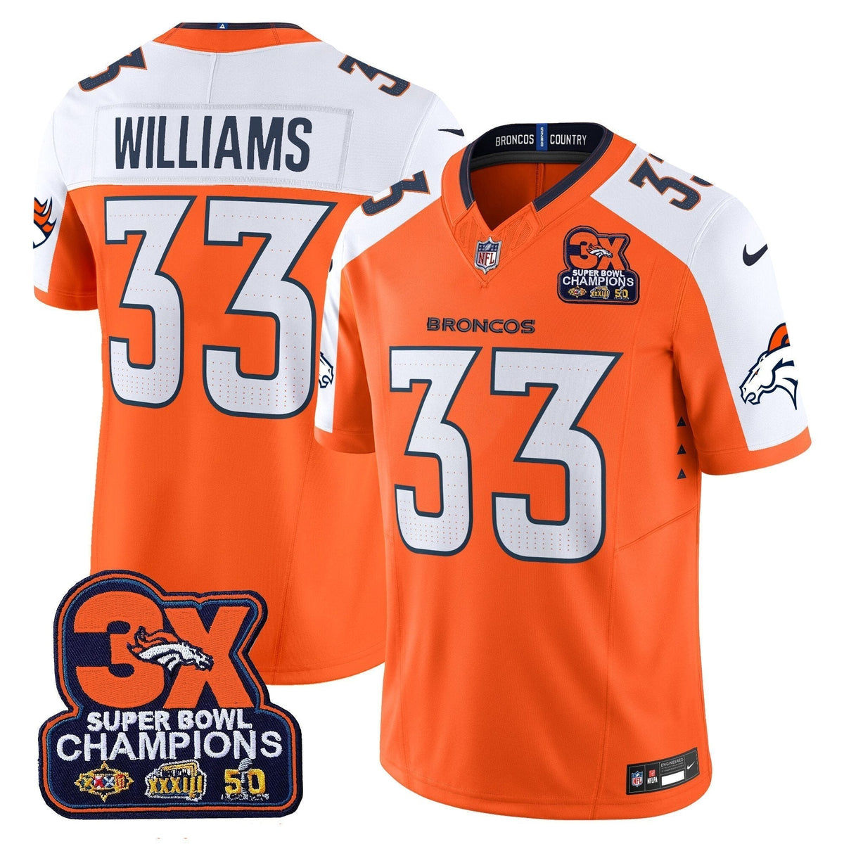 DEN 3-Time Champions Patch Vapor Limited Jersey