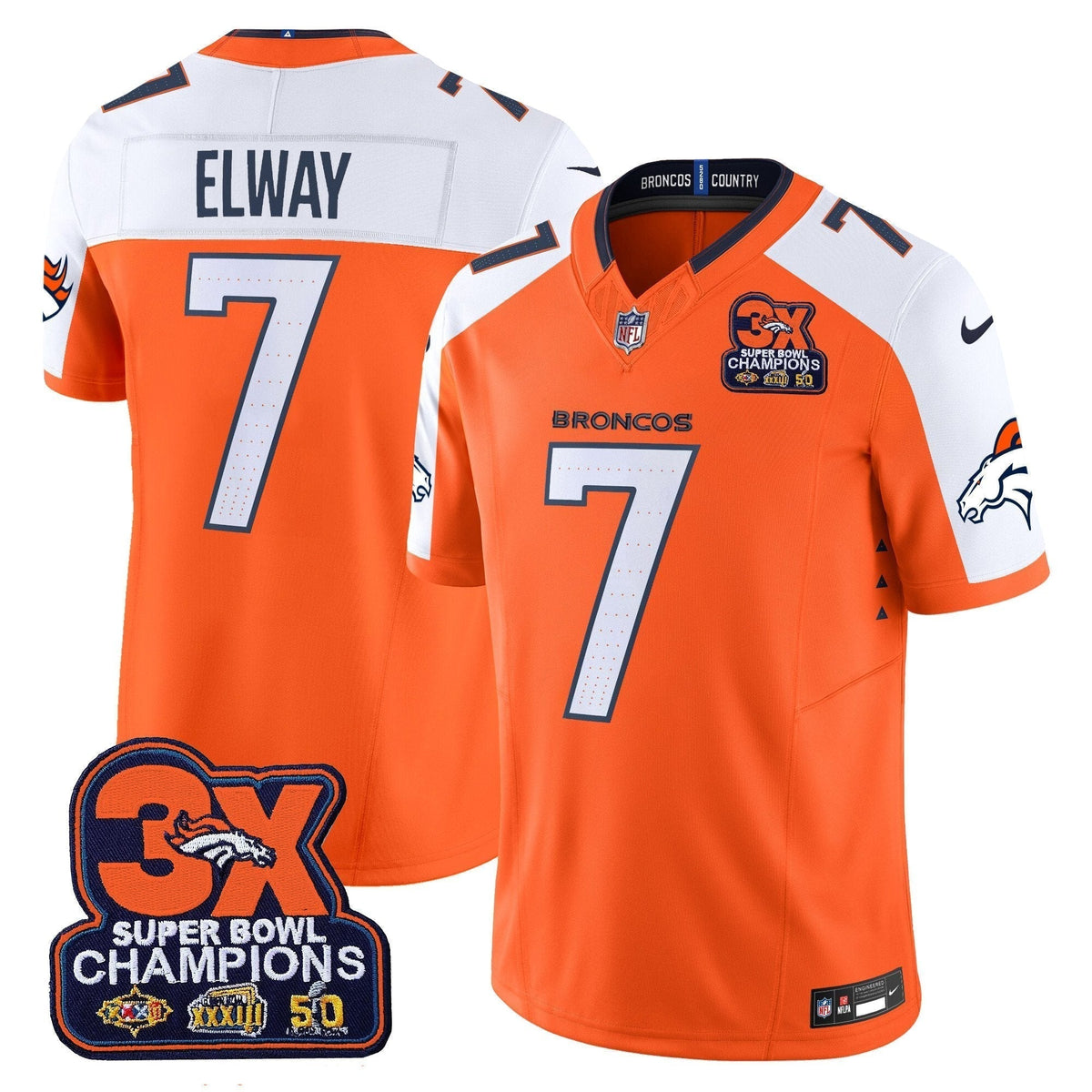 DEN 3-Time Champions Patch Vapor Limited Jersey