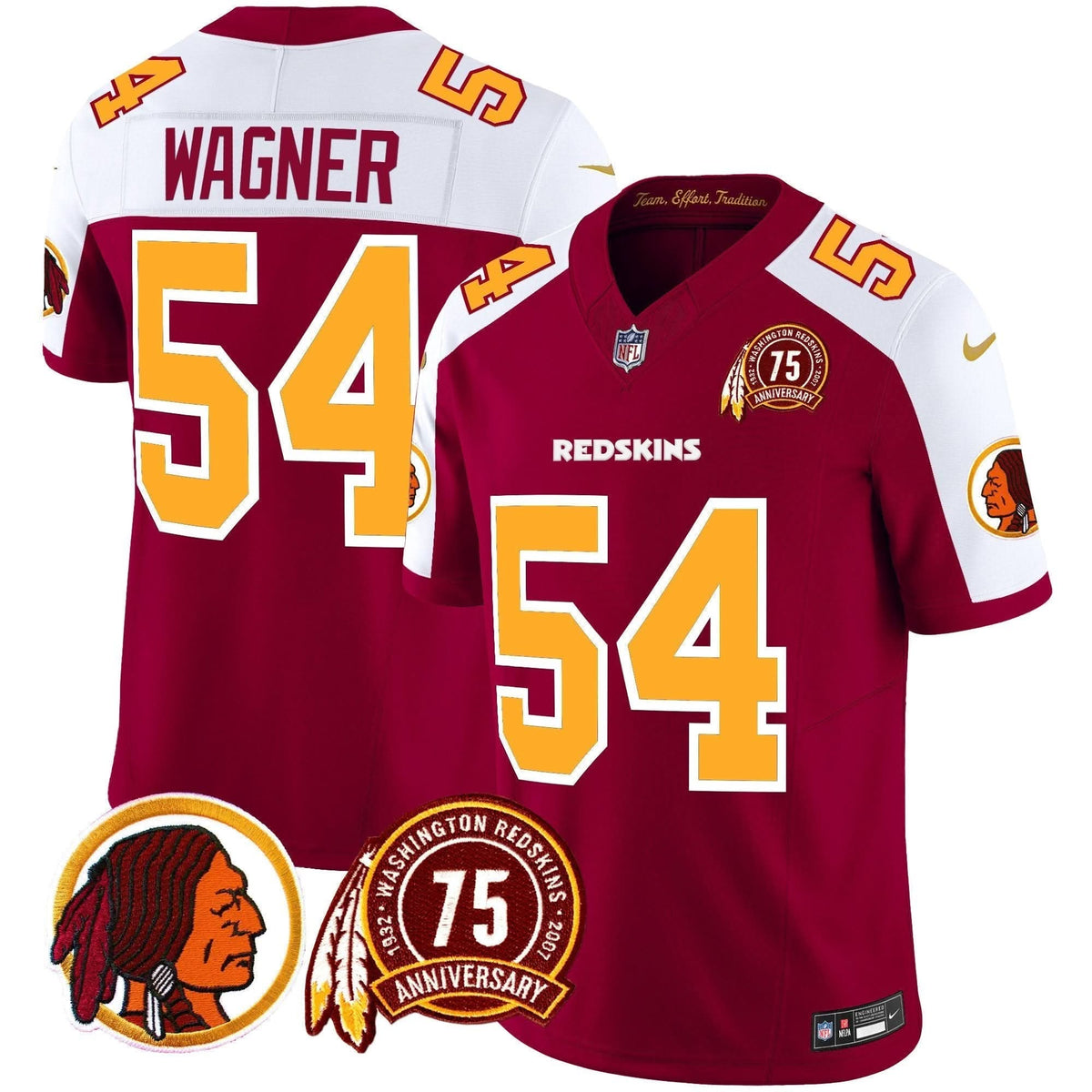WR 75th Patch Throwback Vapor Limited Jersey