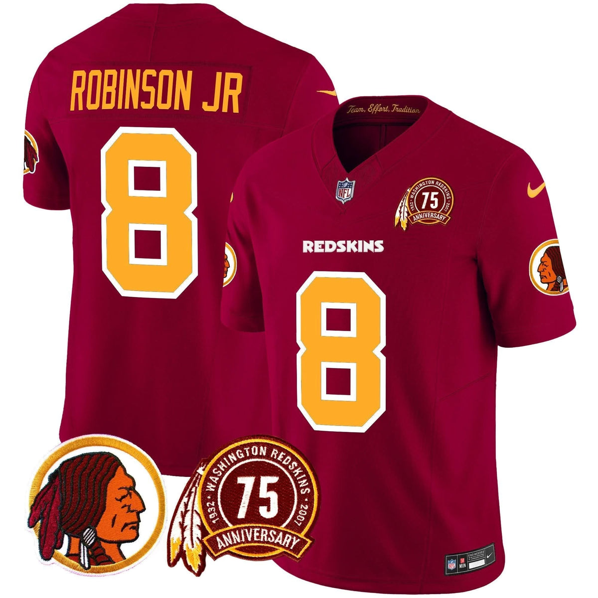 WR 75th Patch Throwback Vapor Limited Jersey