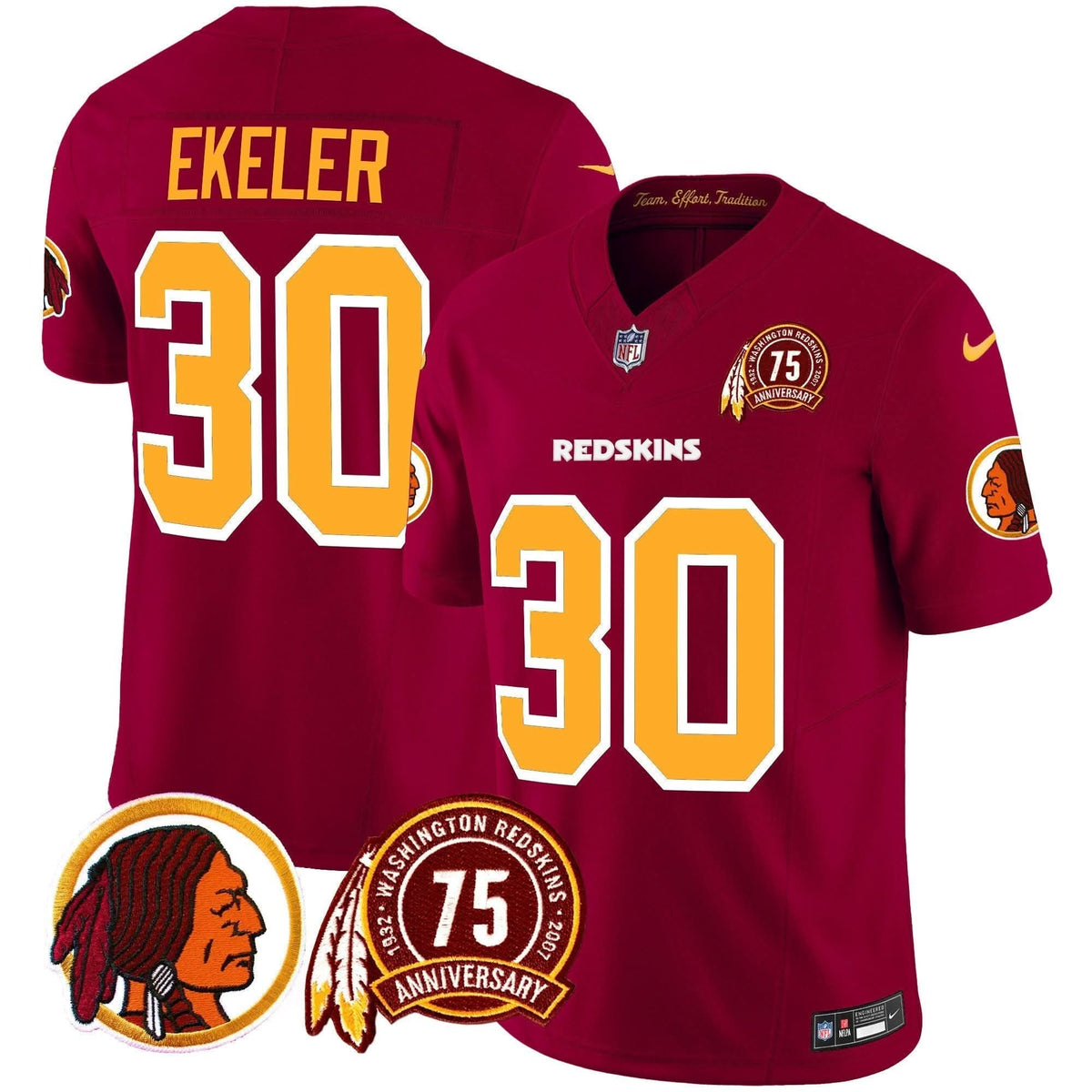 WR 75th Patch Throwback Vapor Limited Jersey