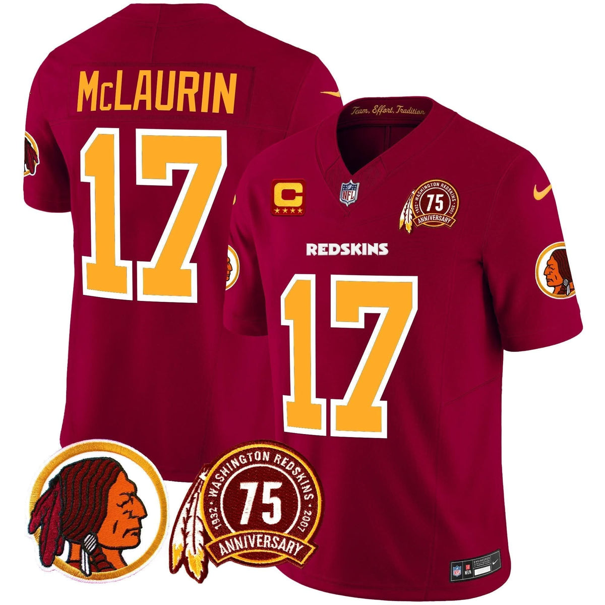 WR 75th Patch Throwback Vapor Limited Jersey