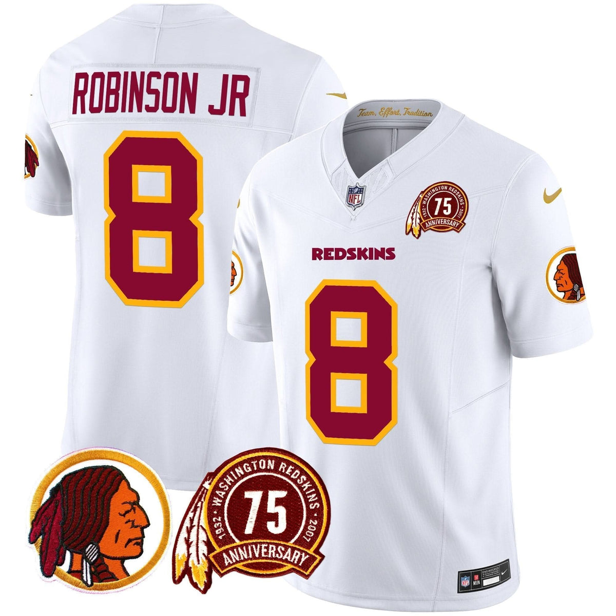 WR 75th Patch Throwback Vapor Limited Jersey