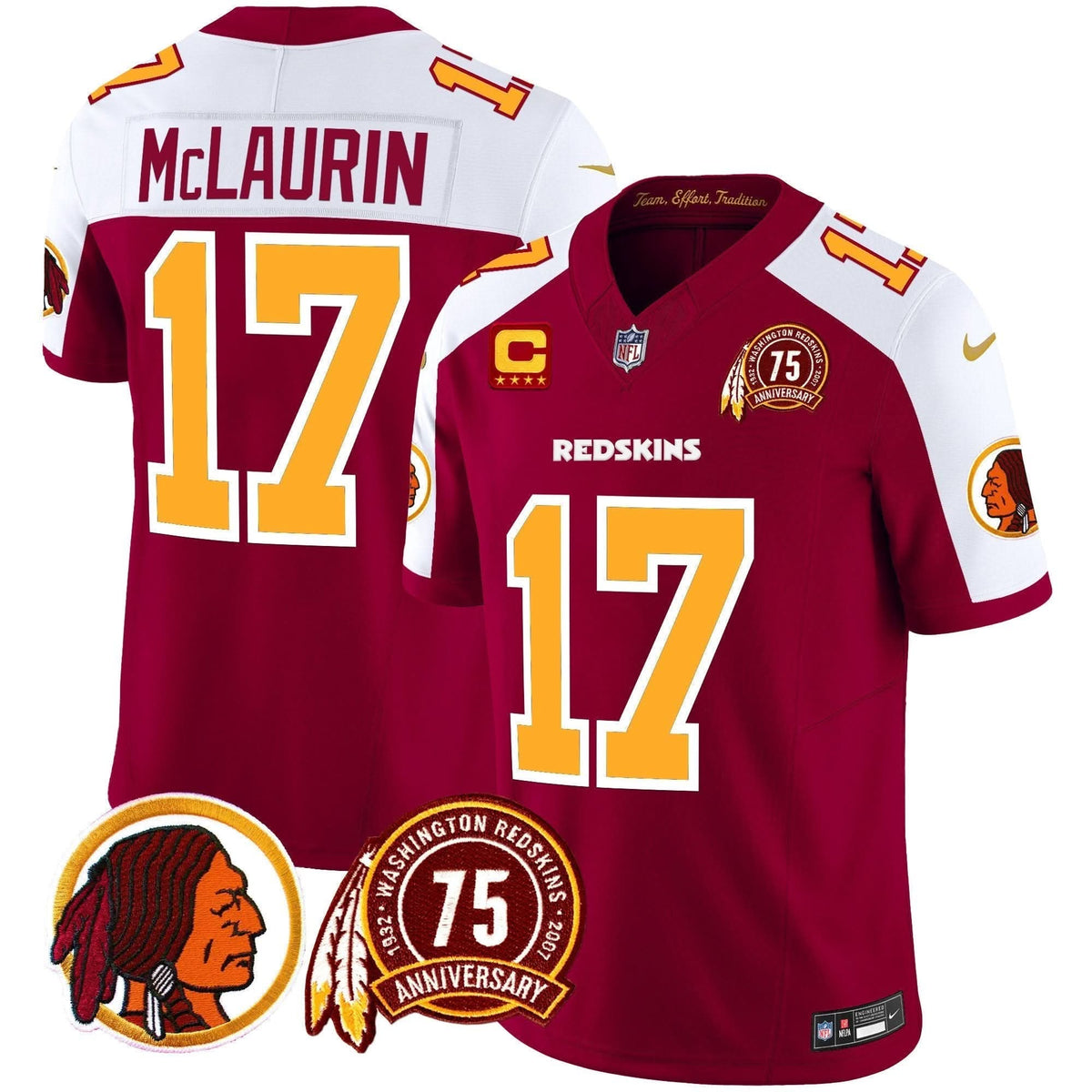 WR 75th Patch Throwback Vapor Limited Jersey