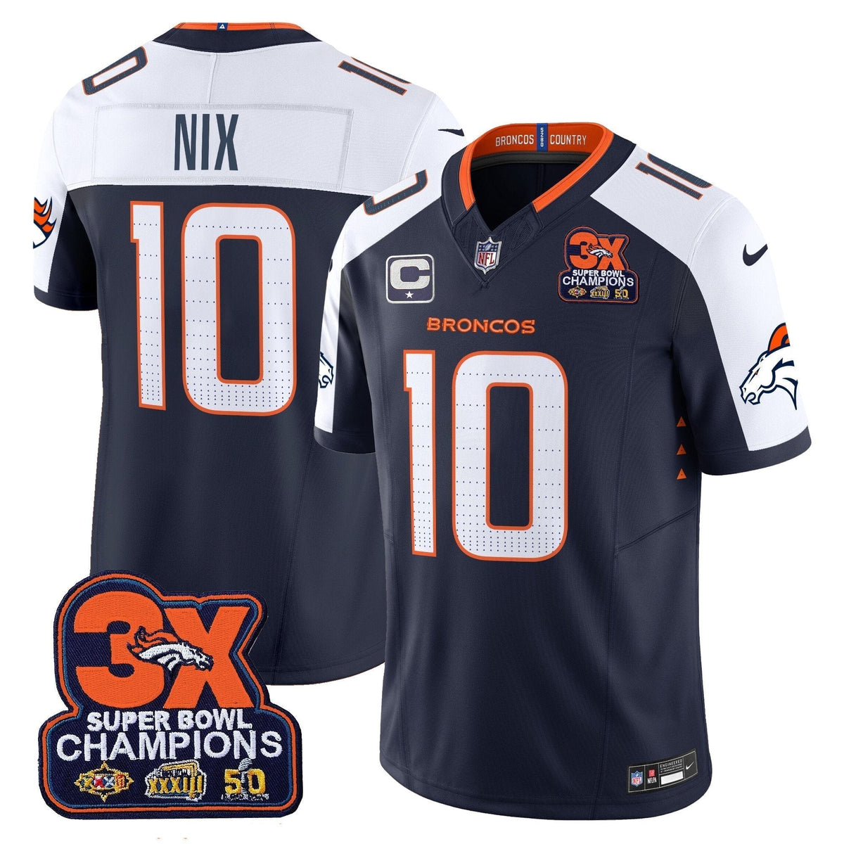 DEN 3-Time Champions Patch Vapor Limited Jersey