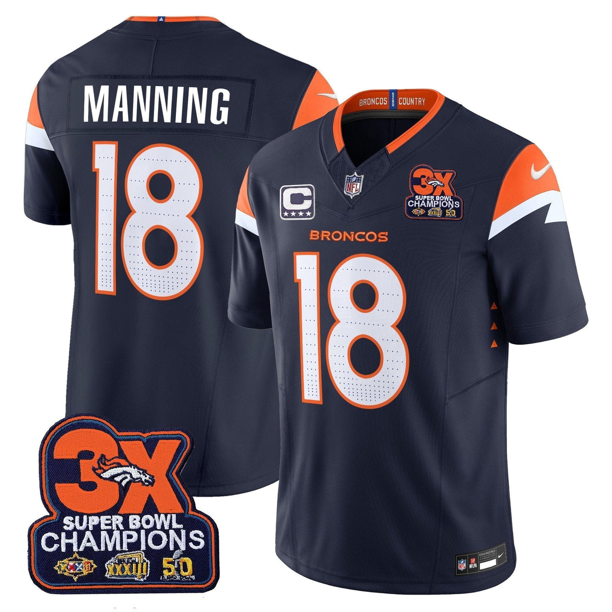 DEN 3-Time Champions Patch Vapor Limited Jersey
