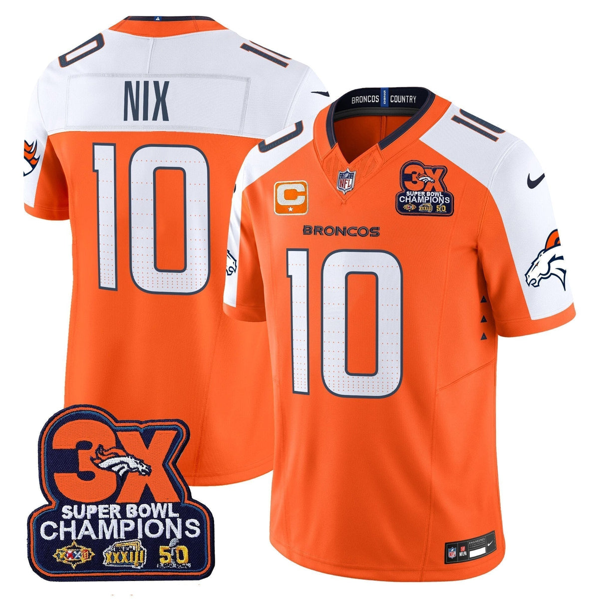 DEN 3-Time Champions Patch Vapor Limited Jersey
