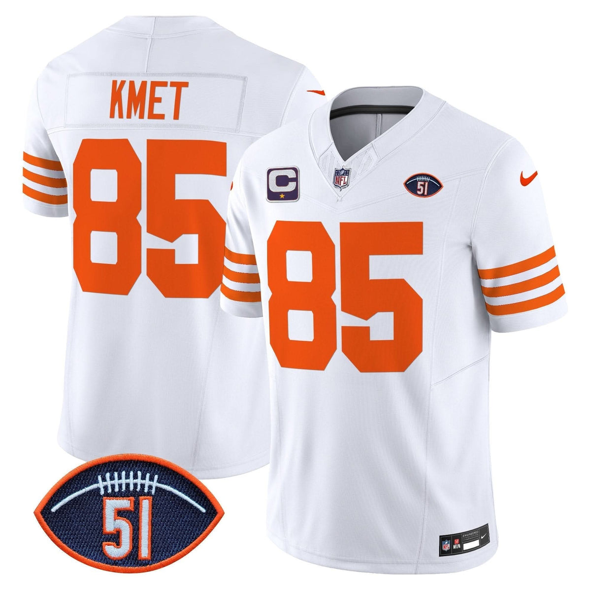 CB Dick Butkus Patch Throwback Vapor Limited Jersey