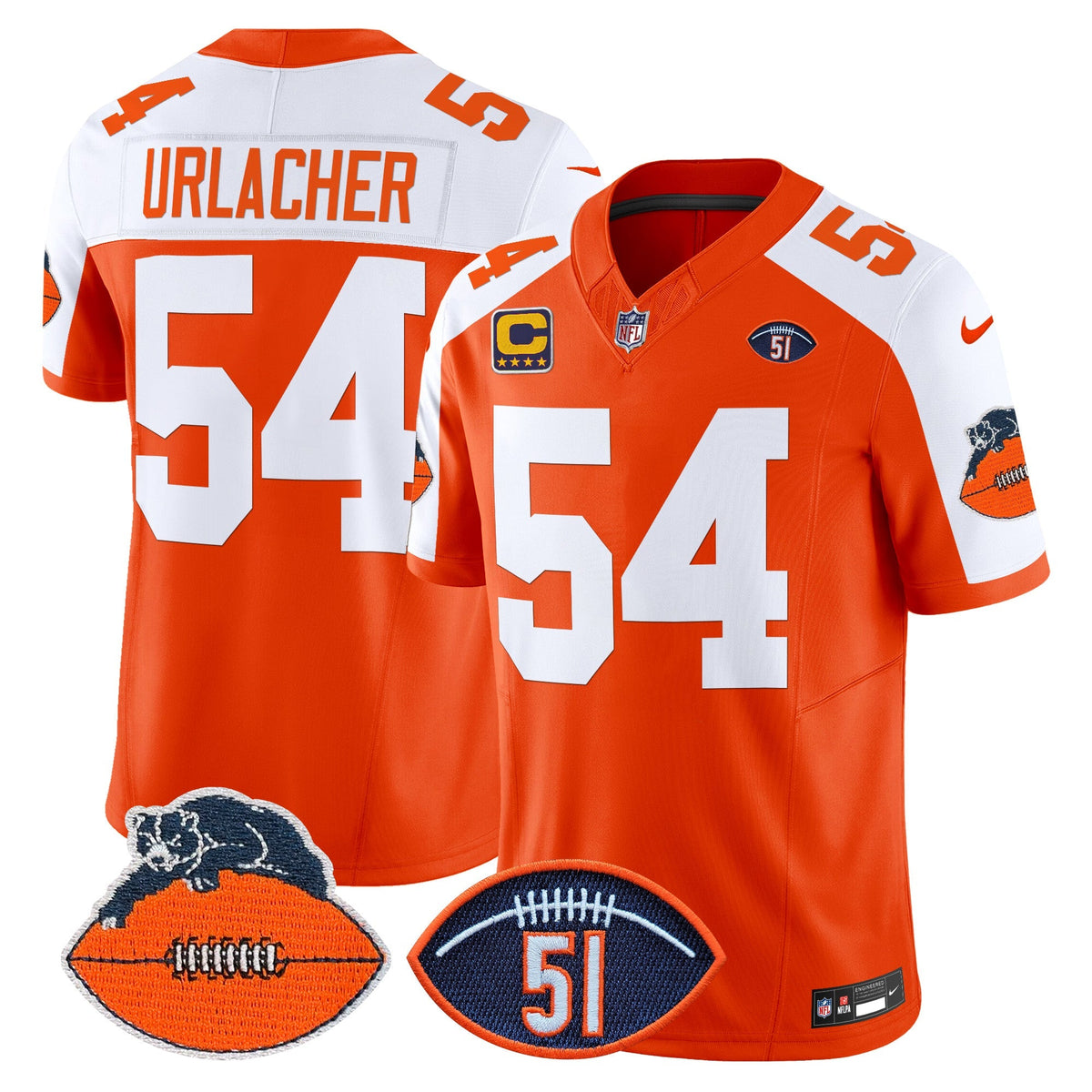 CHI Dick Butkus Patch Throwback Vapor Limited Jersey