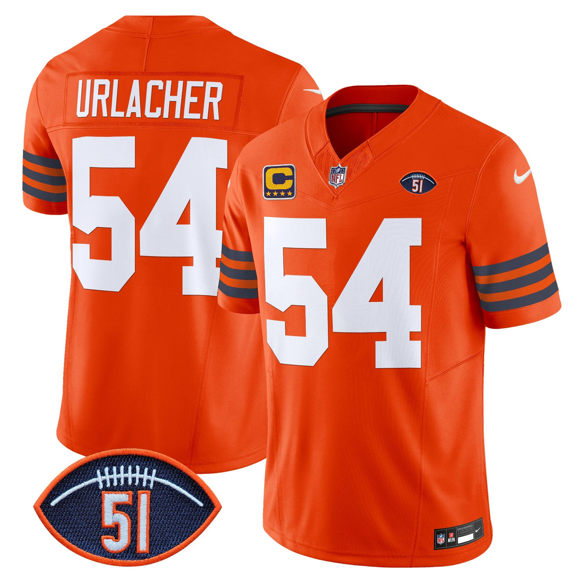 CHI Dick Butkus Patch Throwback Vapor Limited Jersey