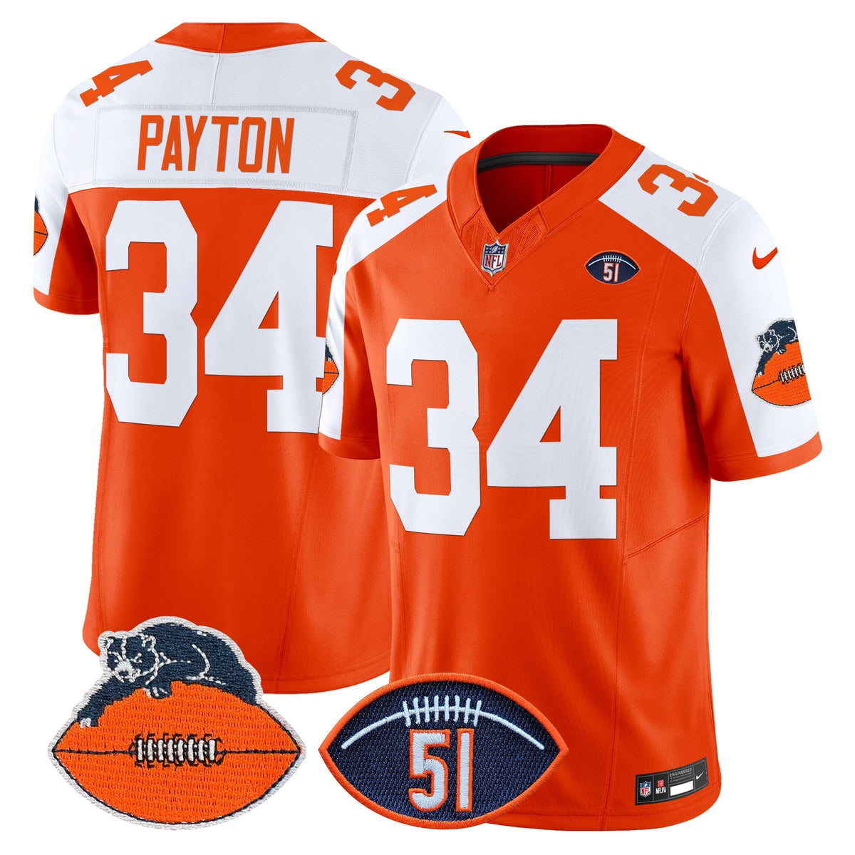 CHI Dick Butkus Patch Throwback Vapor Limited Jersey