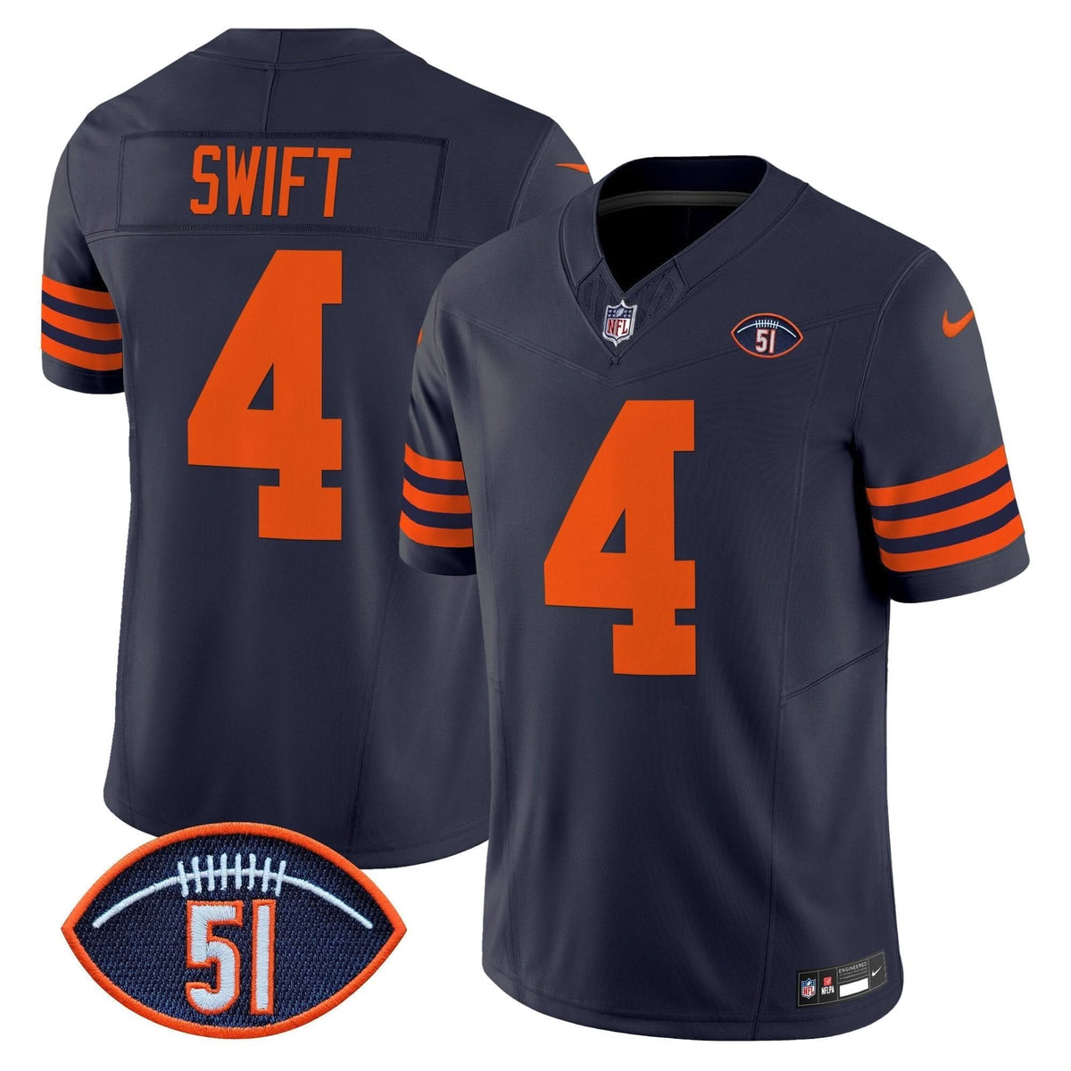 CB Dick Butkus Patch Throwback Vapor Limited Jersey