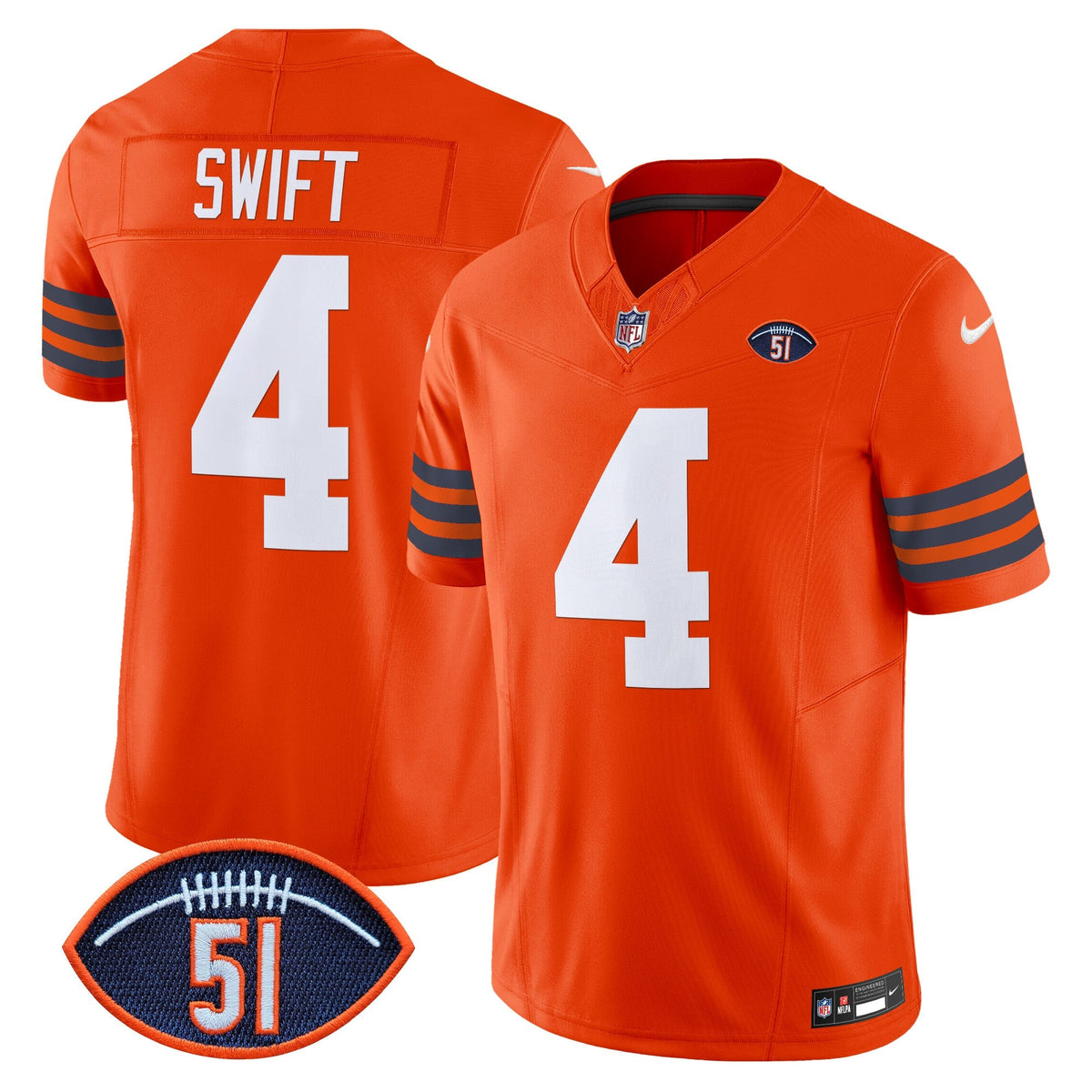 CHI Dick Butkus Patch Throwback Vapor Limited Jersey
