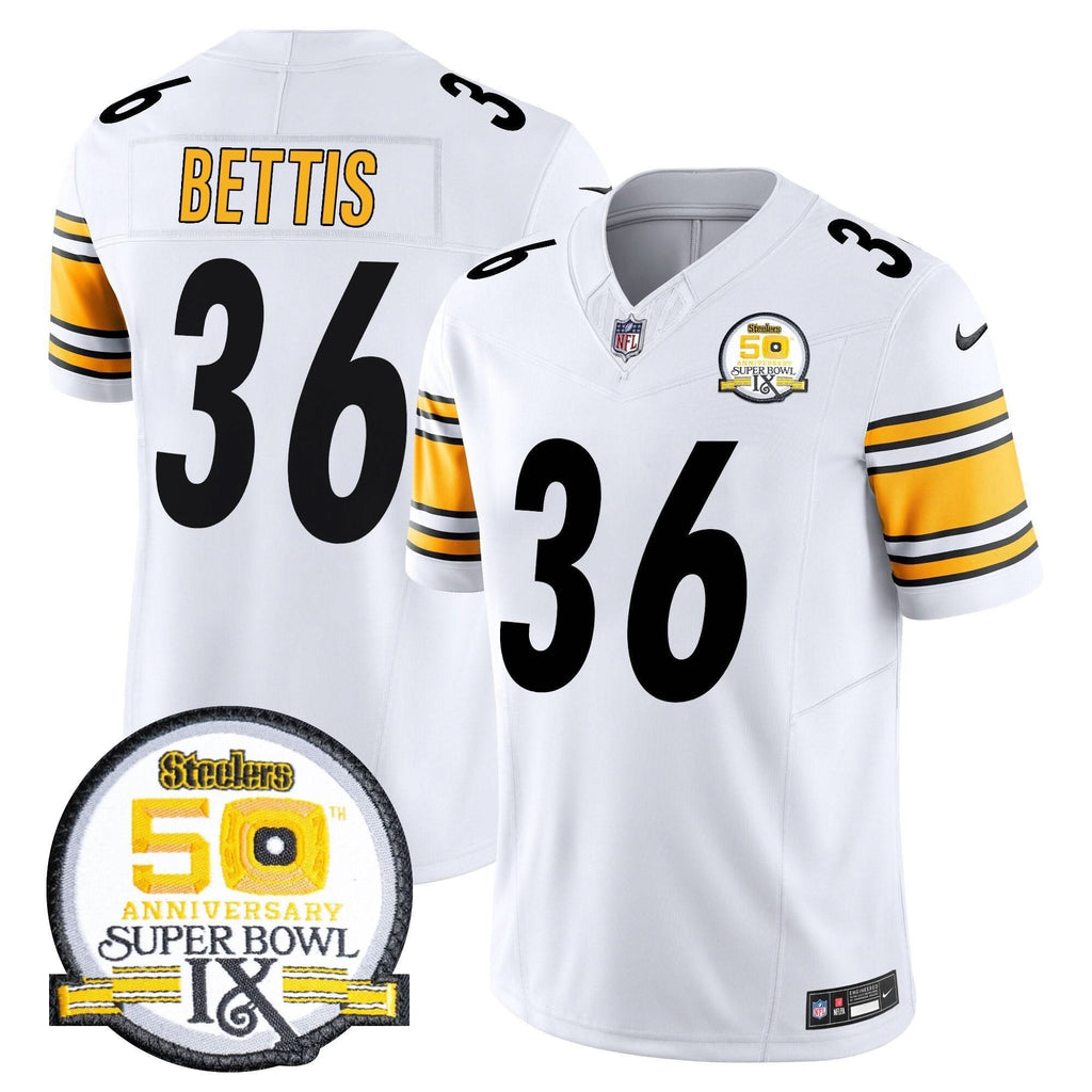 PIT 50th Anniversary Of Super Bowl IX Patch Vapor Limited Jersey