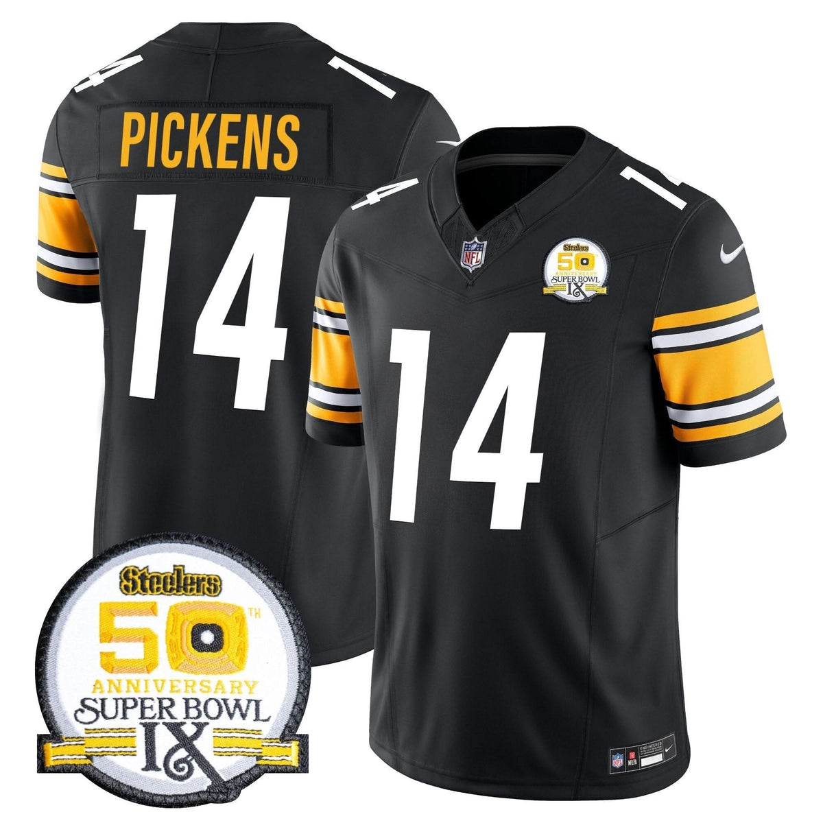 PIT 50th Anniversary Of Super Bowl IX Patch Vapor Limited Jersey