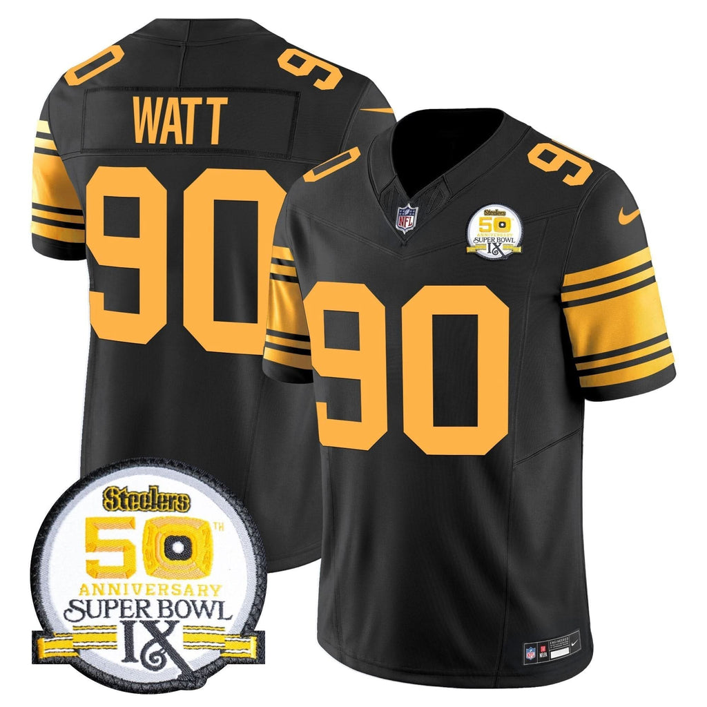 PIT 50th Anniversary Of Super Bowl IX Patch Vapor Limited Jersey