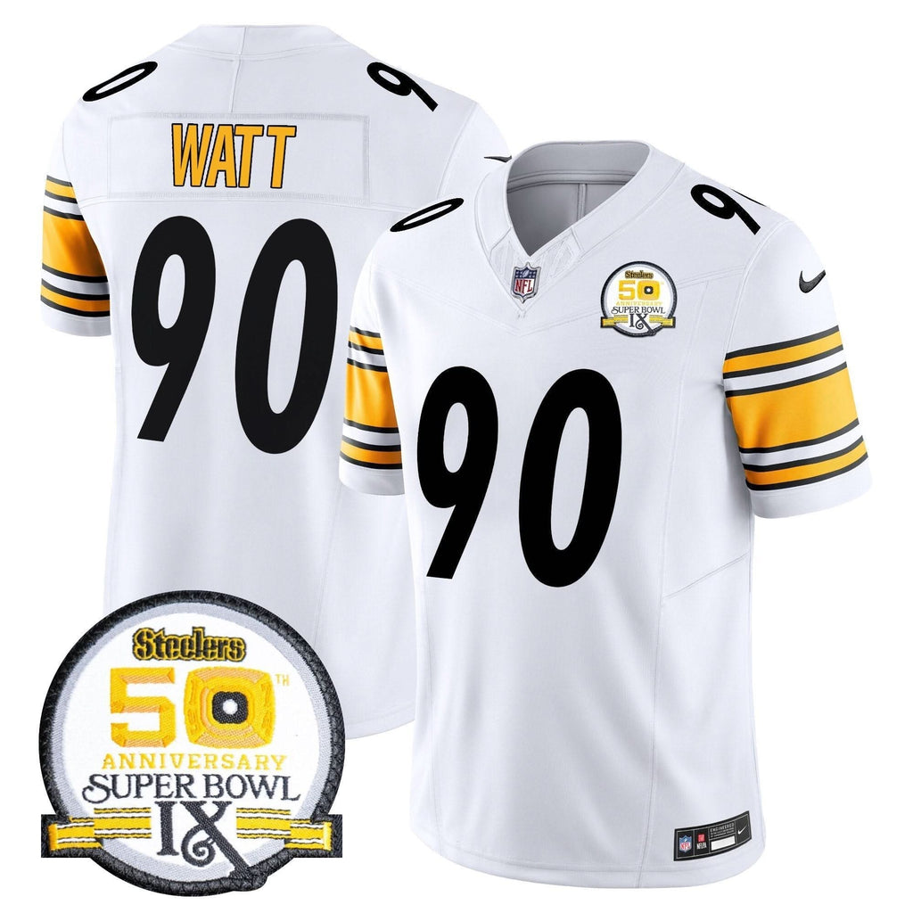 PIT 50th Anniversary Of Super Bowl IX Patch Vapor Limited Jersey